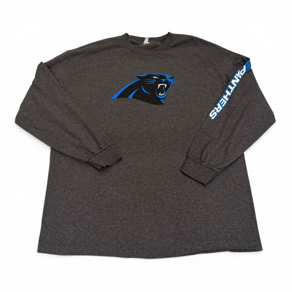 Alstyle Mens Carolina Panthers NFL Long Sleeve T-Shirt Charcoal Heather XL